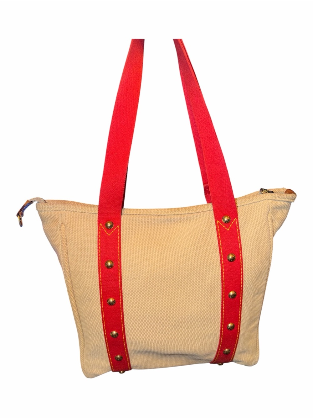 Louis Vuitton Antigua Cabas PM Canvas Tote Bag Red/Cream | SR0065 - Picture 3 of 8